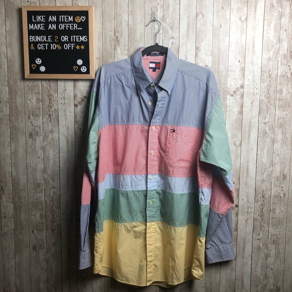 Tommy Hilfiger Vintage 90's Color Block Buttondown